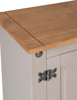 Corona Grey 2 Door Cupboard Sideboard Solid Mexican Pine Storage -Diy Shop corona grey 2 door cupboard sideboard solid mexican pine storage5060745810253 04c MP