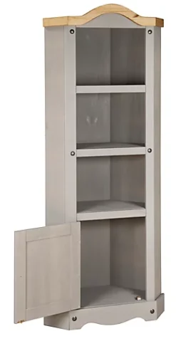 Corona Grey Corner Display Unit Bookcase Pine Cupboard 3 Book Shelves -Diy Shop corona grey corner display unit bookcase pine cupboard 3 book shelves5060745810154 03c MP