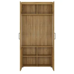 Cortina Tall Wide 2 Door Glazed Display Cabinet In Grandson Oak -Diy Shop cortina tall wide 2 door glazed display cabinet in grandson oak5900355056996 03c MP