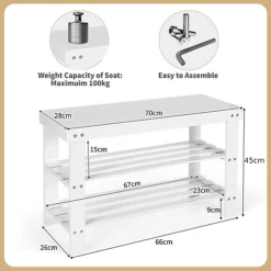 Costway 3-Tier Bamboo Shoe Rack Bench Entryway Organizer Shelf -Diy Shop costway 3 tier bamboo shoe rack bench entryway organizer shelf6085650768214 04c MP