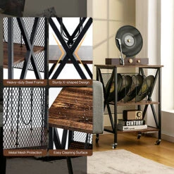 Costway 3-tier Rolling Turntable Stand Record Player Stand Display Shelf Storage Holder -Diy Shop costway 3 tier rolling turntable stand record player stand display shelf storage holder9984709877570 06c MP