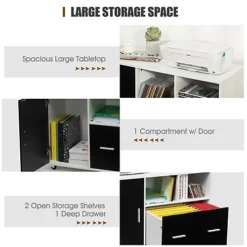 Costway File Cabinet Storage Cabinet W/ Drawer Door & 5 Casters -Diy Shop costway file cabinet storage cabinet w drawer door 5 casters6085649254100 04c MP