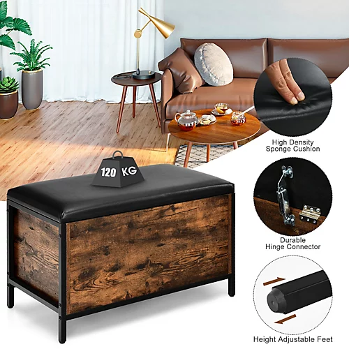 Costway Shoe Changing Bench Entryway & Bed End Storage Bench 5 Costway Shoe Changing Bench Entryway & Bed End Storage Bench - Image 3