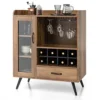 Costway Wine Cabinet Wooden Buffet Sideboard W/ Removable Wine Rack & Glass Holder -Diy Shop costway wine cabinet wooden buffet sideboard w removable wine rack glass holder6085650609982 01c MP