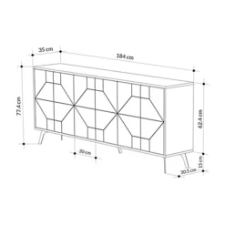 Decortie Dune Console Sideboard Display Unit 183 Anthracite Grey -Diy Shop decortie dune console sideboard display unit 183 anthracite grey8680812120954 03c MP