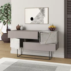 Decortie Eros Console Sideboard Display Unit Mocha Grey Gold Marble Effect -Diy Shop decortie eros console sideboard display unit mocha grey gold marble effect8680812104930 04c MP