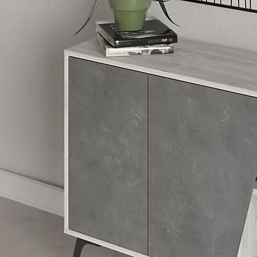 Decortie Fiona Console Sideboard Display Unit 150 Ancient White Retro Grey 6 Decortie Fiona Console Sideboard Display Unit 150 Ancient White Retro Grey - Image 4