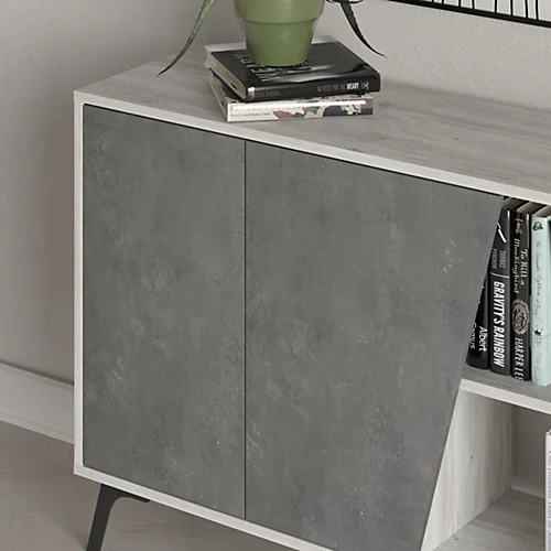 Decortie Fiona Console Sideboard Display Unit 180 Ancient White Retro Grey 6 Decortie Fiona Console Sideboard Display Unit 180 Ancient White Retro Grey - Image 4