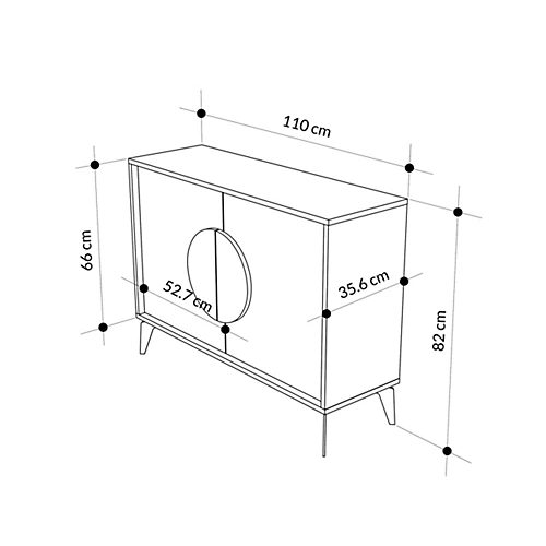 Decortie Gora Console Sideboard Display Unit 110Cm Oak Effect 5 Decortie Gora Console Sideboard Display Unit 110Cm Oak Effect - Image 3
