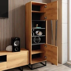 Display Cabinet Sideboard Cabinet Cupboard TV Stand Living Room Oak -Diy Shop display cabinet sideboard cabinet cupboard tv stand living room oak5060970909876 02c MP