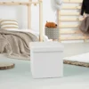 Foldable 38x38cm Cube Faux Leather Storage Box Ottoman Footstool White -Diy Shop foldable 38x38cm cube faux leather storage box ottoman footstool white5055797235864 01c MP