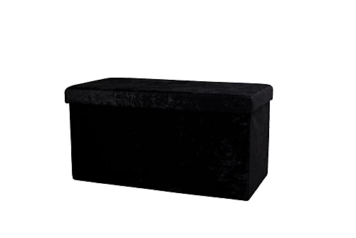 Foldable 76x38cm Crushed Velvet Storage Bench Box Chest Ottoman Footstool Charcoal 3 Foldable 76x38cm Crushed Velvet Storage Bench Box Chest Ottoman Footstool Charcoal