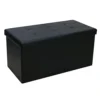 Foldable Faux Leather Storage Box Ottoman Cube 76cmX38cm For Bedroom, Living Room, Hallway - Black -Diy Shop foldable faux leather storage box ottoman cube 76cmx38cm for bedroom living room hallway black5060905540006 01c MP