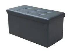 Foldable Faux Leather Storage Box Ottoman Cube 76cmX38cm For Bedroom, Living Room, Hallway - Black 7 Foldable Faux Leather Storage Box Ottoman Cube 76cmX38cm For Bedroom, Living Room, Hallway - Black -Diy Shop foldable faux leather storage box ottoman cube 76cmx38cm for bedroom living room hallway black5060905540006 03c MP