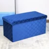 Foldable Velvet Lattice Trellis Storage Box Ottoman Cube 76cmX38cm For Bedroom, Living Room, Hallway - Navy -Diy Shop foldable velvet lattice trellis storage box ottoman cube 76cmx38cm for bedroom living room hallway navy5060905540471 01c MP