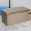 Foldable Velvet Lattice Trellis Storage Box Ottoman Cube 76cmX38cm For Bedroom, Living Room, Hallway - Stone -Diy Shop foldable velvet lattice trellis storage box ottoman cube 76cmx38cm for bedroom living room hallway stone5060905540433 01c MP