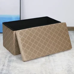 Foldable Velvet Lattice Trellis Storage Box Ottoman Cube 76cmX38cm For Bedroom, Living Room, Hallway - Stone 7 Foldable Velvet Lattice Trellis Storage Box Ottoman Cube 76cmX38cm For Bedroom, Living Room, Hallway - Stone -Diy Shop foldable velvet lattice trellis storage box ottoman cube 76cmx38cm for bedroom living room hallway stone5060905540433 03c MP