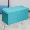 Foldable Velvet Lattice Trellis Storage Box Ottoman Cube 76cmX38cm For Bedroom, Living Room, Hallway - Teal 2 Foldable Velvet Lattice Trellis Storage Box Ottoman Cube 76cmX38cm For Bedroom, Living Room, Hallway - Teal -Diy Shop foldable velvet lattice trellis storage box ottoman cube 76cmx38cm for bedroom living room hallway teal5060905540440 01c MP