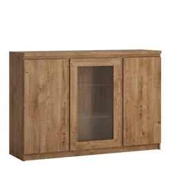 Fribo 3 Door Sideboard (Glazed Centre) In Oak