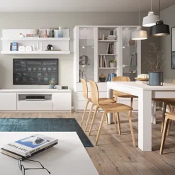 Fribo Tall Narrow 1 Door 3 Drawer Glazed Display Cabinet In White -Diy Shop fribo tall narrow 1 door 3 drawer glazed display cabinet in white5900355132454 04c MP