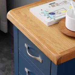 FURNITURE ONE Pine Oak + Blue Drawers 3 Drawer Chest Of Drawers 380D X 320W X 570H Mm -Diy Shop furniture one pine oak blue drawers 3 drawer chest of drawers 380d x 320w x 570h mm0781509907884 03c MP