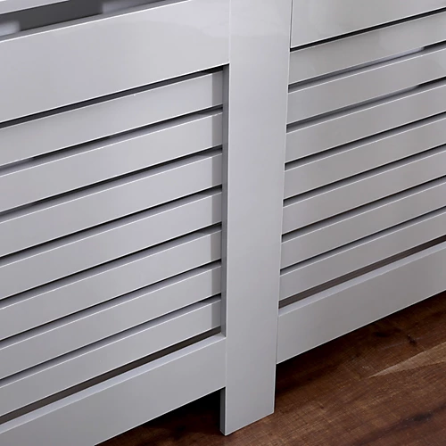 FurnitureHMD High Gloss Grey Radiator Cover Horizontal Slats Decorative Cabinet For Living Room, Bedroom,Office,Large Size 5 FurnitureHMD High Gloss Grey Radiator Cover Horizontal Slats Decorative Cabinet For Living Room, Bedroom,Office,Large Size - Image 3