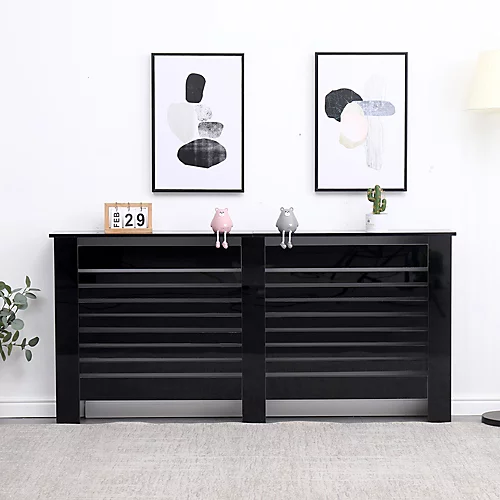 FurnitureHMD Modern Radiator Cover High Gloss Black Decorative Cabinet For Living Room, Bedroom,Horizontal Slats,Extra Large 3 FurnitureHMD Modern Radiator Cover High Gloss Black Decorative Cabinet For Living Room, Bedroom,Horizontal Slats,Extra Large