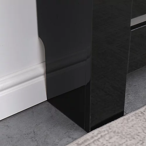FurnitureHMD Modern Radiator Cover High Gloss Black Decorative Cabinet For Living Room, Bedroom,Horizontal Slats,Extra Large 6 FurnitureHMD Modern Radiator Cover High Gloss Black Decorative Cabinet For Living Room, Bedroom,Horizontal Slats,Extra Large - Image 4
