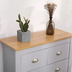 FurnitureHMD Storage Chest Of Drawers Organiser Unit With 4 Drawers For Bedroom,Living Room Grey And Oak -Diy Shop furniturehmd storage chest of drawers organiser unit with 4 drawers for bedroom living room grey and oak8011727253978 03c MP