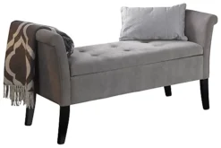 GFW Balmoral Upholstered Window Seat Silver