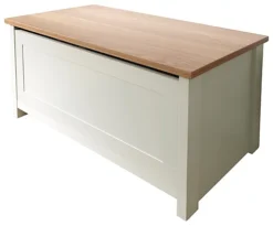 GFW Lancaster Ottoman Storage Box Cream