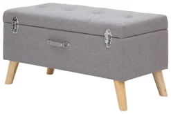 GFW Minstrel Ottoman Storage Bench Large Grey