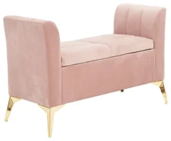 GFW Pettine Ottoman Storage Bench Blush Pink