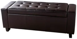 GFW Verona Ottoman Storage Bench Brown