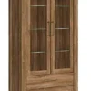 Glass Door Display Cabinet Tall Wide 98cm Soft Close LEDs Medium Oak Effect Gent -Diy Shop glass door display cabinet tall wide 98cm soft close leds medium oak effect gent5901451031955 01c MP