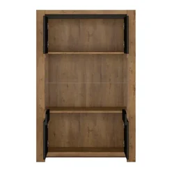 Havana 2 Door Display Cabinet In Lefkas Oak With Matte Black Fronts -Diy Shop havana 2 door display cabinet in lefkas oak with matte black fronts5900355046737 03c MP