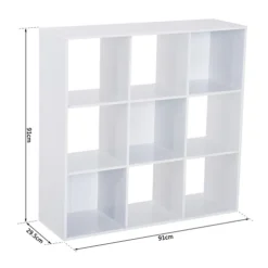 HOMCOM 9 Cube Storage Unit Cabinet Bookcase Display Shelves Chipboard - White -Diy Shop homcom 9 cube storage unit cabinet bookcase display shelves chipboard white5055974888449 03c MP