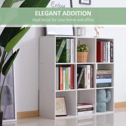 HOMCOM 9 Cube Storage Unit Cabinet Bookcase Display Shelves Chipboard - White -Diy Shop homcom 9 cube storage unit cabinet bookcase display shelves chipboard white5055974888449 06c MP