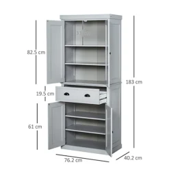 HOMCOM Freestanding Kitchen Storage Cabinet Drawers Cupboards Shelves Grey -Diy Shop homcom freestanding kitchen storage cabinet drawers cupboards shelves grey5056399116766 03c MP