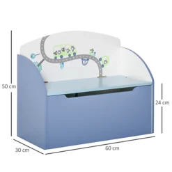 HOMCOM Kids Wooden Toy Box Children Storage Chest Bench Blue 8 HOMCOM Kids Wooden Toy Box Children Storage Chest Bench Blue -Diy Shop homcom kids wooden toy box children storage chest bench blue5056399121180 03c MP