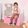 HOMCOM Kids Wooden Toy Box Children Storage Chest Bench Pink -Diy Shop homcom kids wooden toy box children storage chest bench pink5056399121197 01c MP
