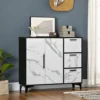 HOMCOM Modern Kitchen Sideboard Storage Cabinet With Doors And Drawers, White -Diy Shop homcom modern kitchen sideboard storage cabinet with doors and drawers white5056602910662 01c MP