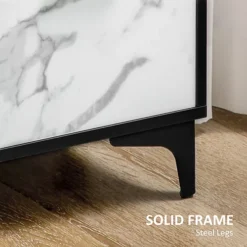 HOMCOM Modern Kitchen Sideboard Storage Cabinet With Doors And Drawers, White -Diy Shop homcom modern kitchen sideboard storage cabinet with doors and drawers white5056602910662 06c MP