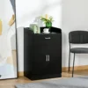 HOMCOM Modern Storage Cabinet, Small Floor Cupboard With Drawer Black -Diy Shop homcom modern storage cabinet small floor cupboard with drawer black5056534585525 01c MP