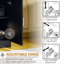 HOMCOM Modern Storage Cabinet, Small Floor Cupboard With Drawer Black 9 HOMCOM Modern Storage Cabinet, Small Floor Cupboard With Drawer Black -Diy Shop homcom modern storage cabinet small floor cupboard with drawer black5056534585525 06c MP