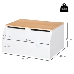 HOMCOM Wooden Kids Toy Box Children Storage Chest White -Diy Shop homcom wooden kids toy box children storage chest white5056399121210 03c MP
