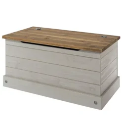 Home Source Corona Solid Pine Storage Ottoman Grey -Diy Shop home source corona solid pine storage ottoman grey5056065427233 03c MP
