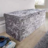 Home Source Extra Large Folding Storage Ottoman Crushed Velvet Ice Grey -Diy Shop home source extra large folding storage ottoman crushed velvet ice grey5056065446579 01c MP