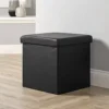 Home Source Faux Leather Square Folding Storage Ottoman Black -Diy Shop home source faux leather square folding storage ottoman black5056065432725 01c MP