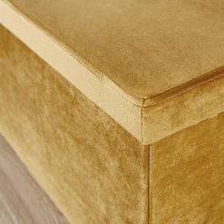 Home Source Flat Velvet Folding Storage Ottoman Mustard Yellow -Diy Shop home source flat velvet folding storage ottoman mustard yellow5056065441208 03c MP